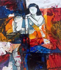 Mashkoor Raza, 12 x 14 Inch, Oil On Board, Abstract Painting, AC-MR-735 Mashkoor Raza, 12 x 14 Inch, Oil On Board, Abstract Painting, AC-MR-735